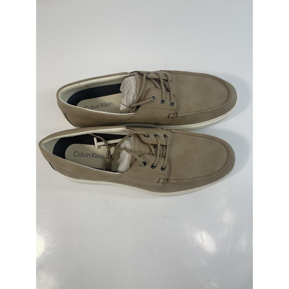 Calvin Klein Shoes Mens Size 10 Beige Boat Shoe Sneakers Casual Comfort - Picture 9 of 16